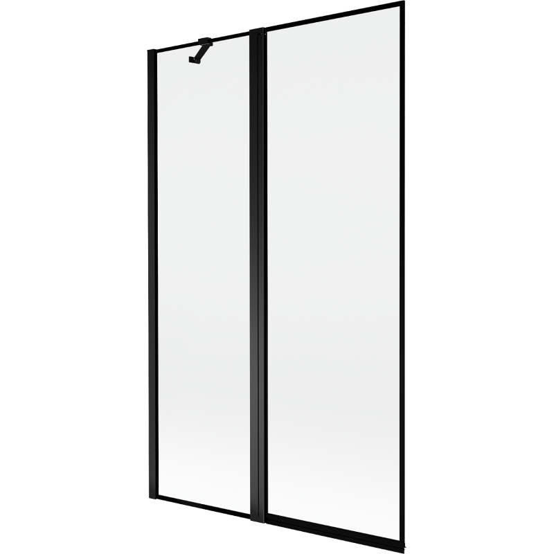 Mexen Mist Duschtrennwand 2-flügelig links 110 x 150 cm, schwarzer Rahmen, schwarz - 8A9-110-011-70-70-L