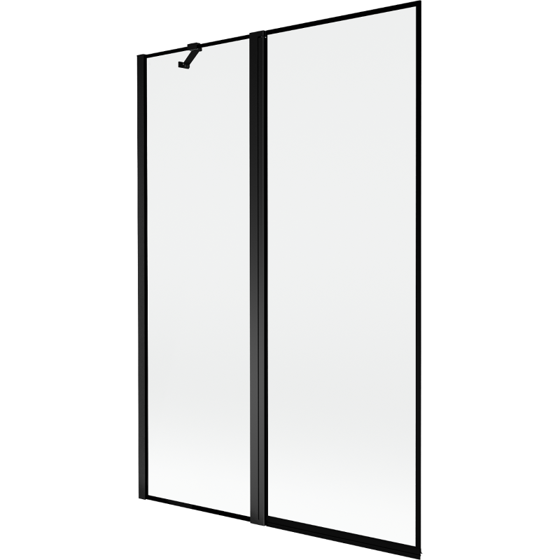 Mexen Mist Duschwand 2-flügelig links 120 x 150 cm, schwarzer Rahmen, schwarz - 8A9-120-011-70-70-L