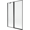 Mexen Mist Duschwand 2-flügelig links 120 x 150 cm, schwarzer Rahmen, schwarz - 8A9-120-011-70-70-L
