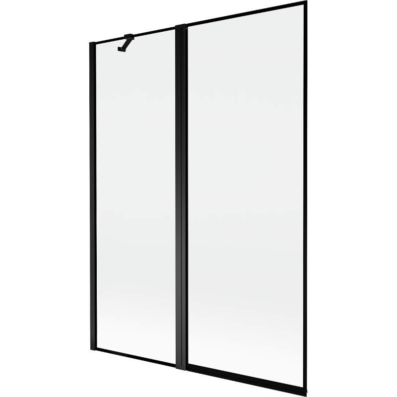 Mexen Mist Badewannen-Faltwand 2-flügelig links 130 x 150 cm, schwarzer Rahmen, schwarz - 8A9-130-011-70-70-L