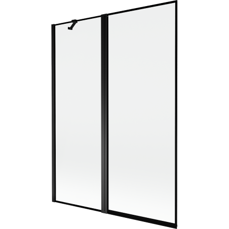 Mexen Mist Badewannen-Faltwand 2-flügelig links 130 x 150 cm, schwarzer Rahmen, schwarz - 8A9-130-011-70-70-L