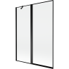 Mexen Mist Badewannen-Faltwand 2-flügelig links 130 x 150 cm, schwarzer Rahmen, schwarz - 8A9-130-011-70-70-L