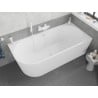 Mexen Silo freistehende Eckbadewanne rechts gerillt 170 x 80 cm, weiß, Überlauf weiß - 52891708000P-20