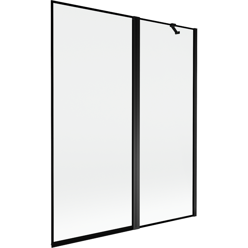 Mexen Mist Duschabtrennung 2-flügelig rechts 140 x 150 cm, schwarzer Rahmen, schwarz - 8A9-140-011-70-70-P