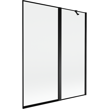 Mexen Mist Duschabtrennung 2-flügelig rechts 140 x 150 cm, schwarzer Rahmen, schwarz - 8A9-140-011-70-70-P