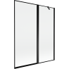 Mexen Mist Duschabtrennung 2-flügelig rechts 140 x 150 cm, schwarzer Rahmen, schwarz - 8A9-140-011-70-70-P