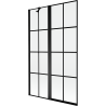 Mexen Mist Badewannenfaltwand 2-flügelig links 110 x 150 cm, schwarzes Gitter, schwarz - 8A9-110-011-70-77-L