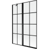 Mexen Mist Duschwand 2-flügelig links 120 x 150 cm, schwarzes Gitter, schwarz - 8A9-120-011-70-77-L