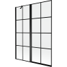 Mexen Mist Duschabtrennung 2-flügelig links 130 x 150 cm, schwarzes Gitter, schwarz - 8A9-130-011-70-77-L
