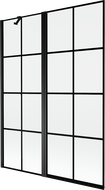Mexen Mist Duschabtrennung 2-flügelig links 130 x 150 cm, schwarzes Gitter, schwarz - 8A9-130-011-70-77-L
