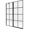 Mexen Mist Duschabtrennung 2-flügelig links 140 x 150 cm, schwarzes Gitter, schwarz - 8A9-140-011-70-77-L