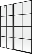 Mexen Mist Duschabtrennung 2-flügelig links 140 x 150 cm, schwarzes Gitter, schwarz - 8A9-140-011-70-77-L