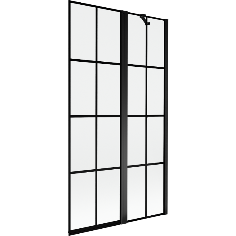 Mexen Mist Duschabtrennung 2-teilig rechts 100 x 150 cm, schwarzes Gitter, schwarz - 8A9-100-011-70-77-P