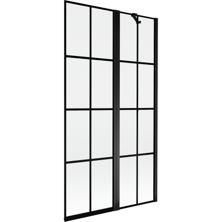 Mexen Mist Duschabtrennung 2-teilig rechts 100 x 150 cm, schwarzes Gitter, schwarz - 8A9-100-011-70-77-P