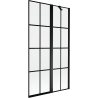 Mexen Mist Duschabtrennung 2-teilig rechts 100 x 150 cm, schwarzes Gitter, schwarz - 8A9-100-011-70-77-P