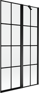 Mexen Mist Duschabtrennung 2-teilig rechts 100 x 150 cm, schwarzes Gitter, schwarz - 8A9-100-011-70-77-P