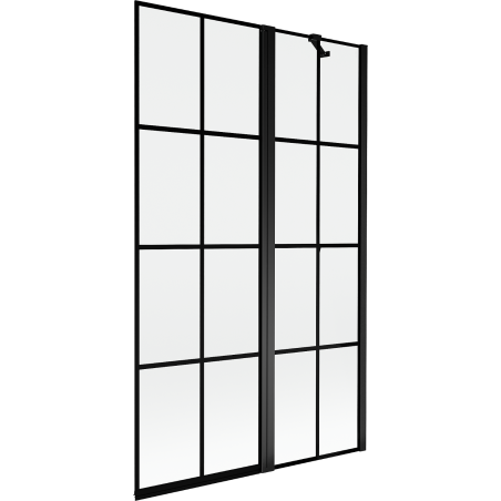 Mexen Mist Duschwand 2-flügelig rechts 110 x 150 cm, schwarzes Gitter, schwarz - 8A9-110-011-70-77-P