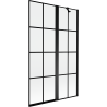 Mexen Mist Duschwand 2-flügelig rechts 110 x 150 cm, schwarzes Gitter, schwarz - 8A9-110-011-70-77-P