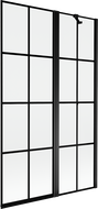 Mexen Mist Duschwand 2-flügelig rechts 110 x 150 cm, schwarzes Gitter, schwarz - 8A9-110-011-70-77-P