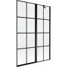 Mexen Mist Duschwand 2-teilig rechts 120 x 150 cm, schwarzes Raster, schwarz - 8A9-120-011-70-77-P