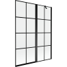 Mexen Mist Duschwand 2-flügelig rechts 130 x 150 cm, schwarzes Gitter, schwarz - 8A9-130-011-70-77-P