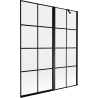 Mexen Mist Duschwand 2-flügelig rechts 140 x 150 cm, schwarzes Gitter, schwarz - 8A9-140-011-70-77-P