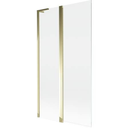 Mexen Mist L Badewannenabtrennung 2-flügelig 100 x 150 cm, transparent, gold - 8A9L-100-011-50-00