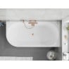 Mexen Silo freistehende Eckbadewanne rechts geriffelt 170 x 80 cm, weiß, Überlauf gebürstetes Kupfer - 52891708000P-65