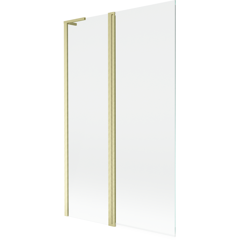 Mexen Mist L Badewannenabtrennung 2-flügelig 110 x 150 cm, transparent, gold gebürstet - 8A9L-110-011-55-00