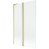 Mexen Mist L Badewannenabtrennung 2-flügelig 110 x 150 cm, transparent, gold gebürstet - 8A9L-110-011-55-00