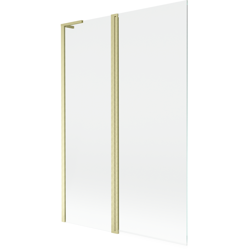 Mexen Mist L Badewannenfaltwand 2-flügelig 120 x 150 cm, transparent, gebürstetes Gold - 8A9L-120-011-55-00