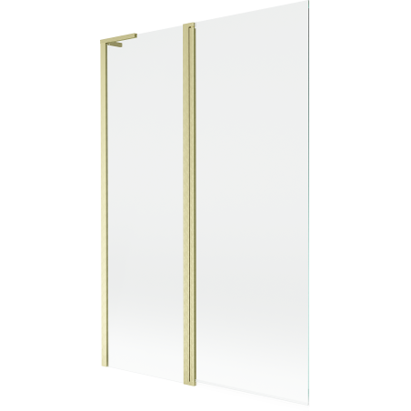 Mexen Mist L Badewannenfaltwand 2-flügelig 120 x 150 cm, transparent, gebürstetes Gold - 8A9L-120-011-55-00