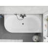 Mexen Silo freistehende Eckbadewanne rechts geriffelt 170 x 80 cm, weiß, Überlauf schwarz - 52891708000P-70