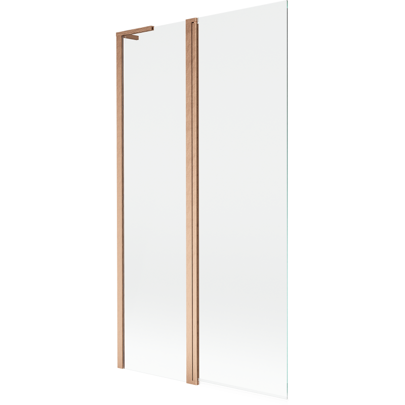 Mexen Mist L Duschabtrennung 2-teilig 100 x 150 cm, transparent, gebürstetes Kupfer - 8A9L-100-011-65-00