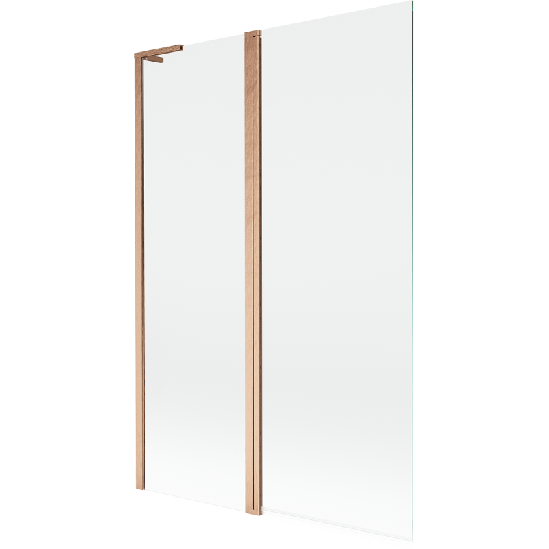 Mexen Mist L Badewannenfaltwand 2-flügelig 120 x 150 cm, transparent, gebürstetes Kupfer - 8A9L-120-011-65-00