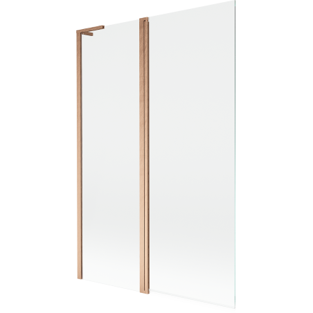 Mexen Mist L Badewannenfaltwand 2-flügelig 120 x 150 cm, transparent, gebürstetes Kupfer - 8A9L-120-011-65-00