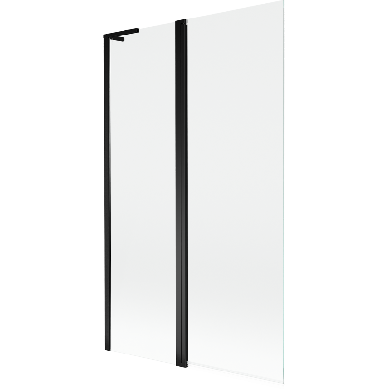 Mexen Mist L Badewannenabtrennung 2-flügelig 110 x 150 cm, transparent, schwarz - 8A9L-110-011-70-00
