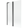 Mexen Mist L 2-flügelige Badefaltwand 120 x 150 cm, transparent, schwarz - 8A9L-120-011-70-00