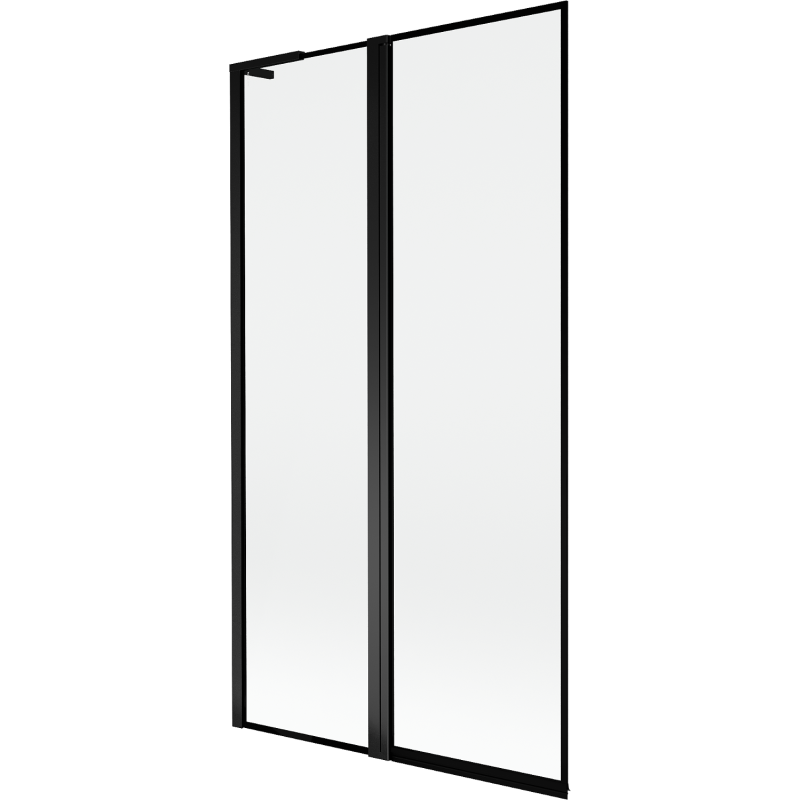 Mexen Mist L Badewannenfaltwand 2-flügelig links 100 x 150 cm, schwarzer Rahmen, schwarz - 8A9L-100-011-70-70-L