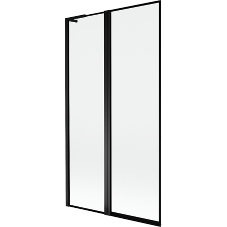 Mexen Mist L Badewannenfaltwand 2-flügelig links 100 x 150 cm, schwarzer Rahmen, schwarz - 8A9L-100-011-70-70-L