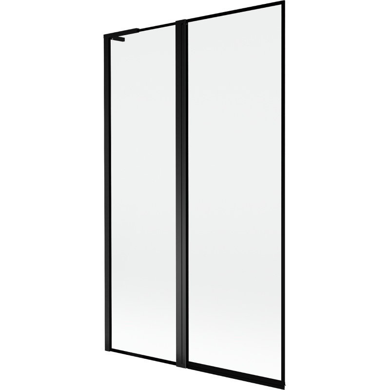 Mexen Mist L Badewannenfaltwand 2-flügelig links 110 x 150 cm, schwarzer Rahmen, schwarz - 8A9L-110-011-70-70-L