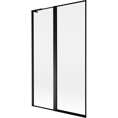 Mexen Mist L Badewannenfaltwand 2-flügelig links 110 x 150 cm, schwarzer Rahmen, schwarz - 8A9L-110-011-70-70-L