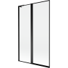 Mexen Mist L Badewannenfaltwand 2-flügelig links 110 x 150 cm, schwarzer Rahmen, schwarz - 8A9L-110-011-70-70-L