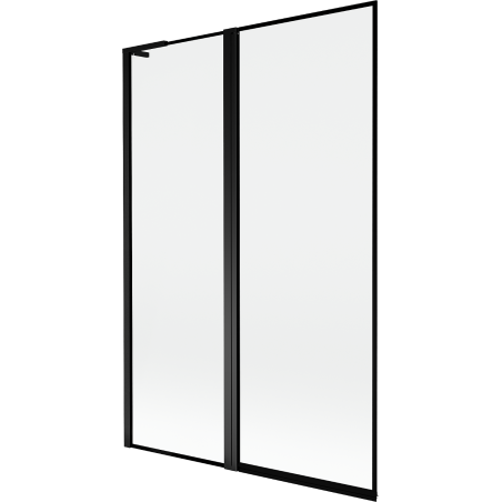 Mexen Mist L Badewannenabtrennung, 2-flügelig, links 120 x 150 cm, schwarzer Rahmen, schwarz - 8A9L-120-011-70-70-L