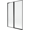 Mexen Mist L Badewannenabtrennung, 2-flügelig, links 120 x 150 cm, schwarzer Rahmen, schwarz - 8A9L-120-011-70-70-L