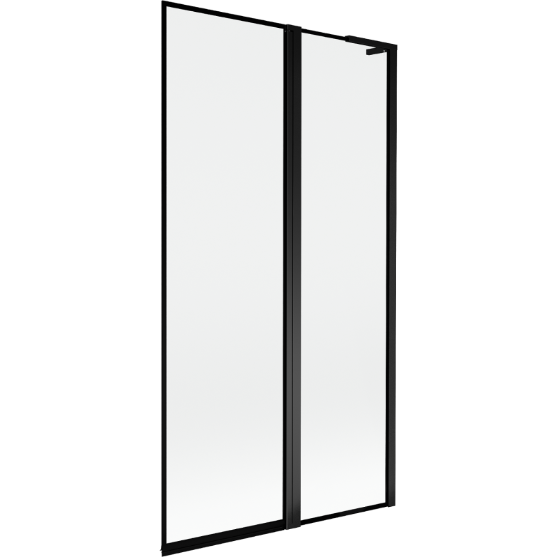Mexen Mist L Badewannenabtrennung 2-flügelig rechts 100 x 150 cm, schwarzer Rahmen, schwarz - 8A9L-100-011-70-70-P