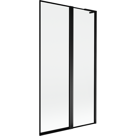 Mexen Mist L Badewannenabtrennung 2-flügelig rechts 100 x 150 cm, schwarzer Rahmen, schwarz - 8A9L-100-011-70-70-P