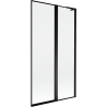 Mexen Mist L Badewannenabtrennung 2-flügelig rechts 100 x 150 cm, schwarzer Rahmen, schwarz - 8A9L-100-011-70-70-P
