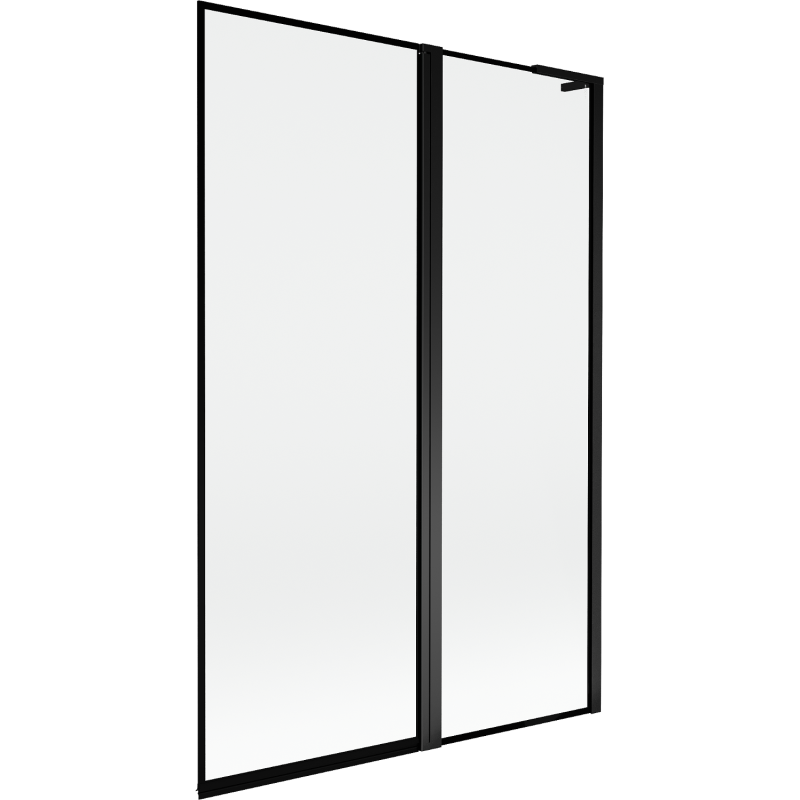 Mexen Mist L Badewannenfaltwand 2-teilig rechts 120 x 150 cm, schwarzer Rahmen, schwarz - 8A9L-120-011-70-70-P