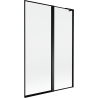 Mexen Mist L Badewannenfaltwand 2-teilig rechts 120 x 150 cm, schwarzer Rahmen, schwarz - 8A9L-120-011-70-70-P